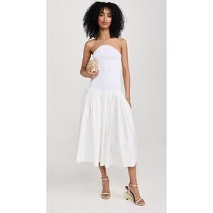 Alexis Kamali Dress stretch white midi aline bride bridal size large L